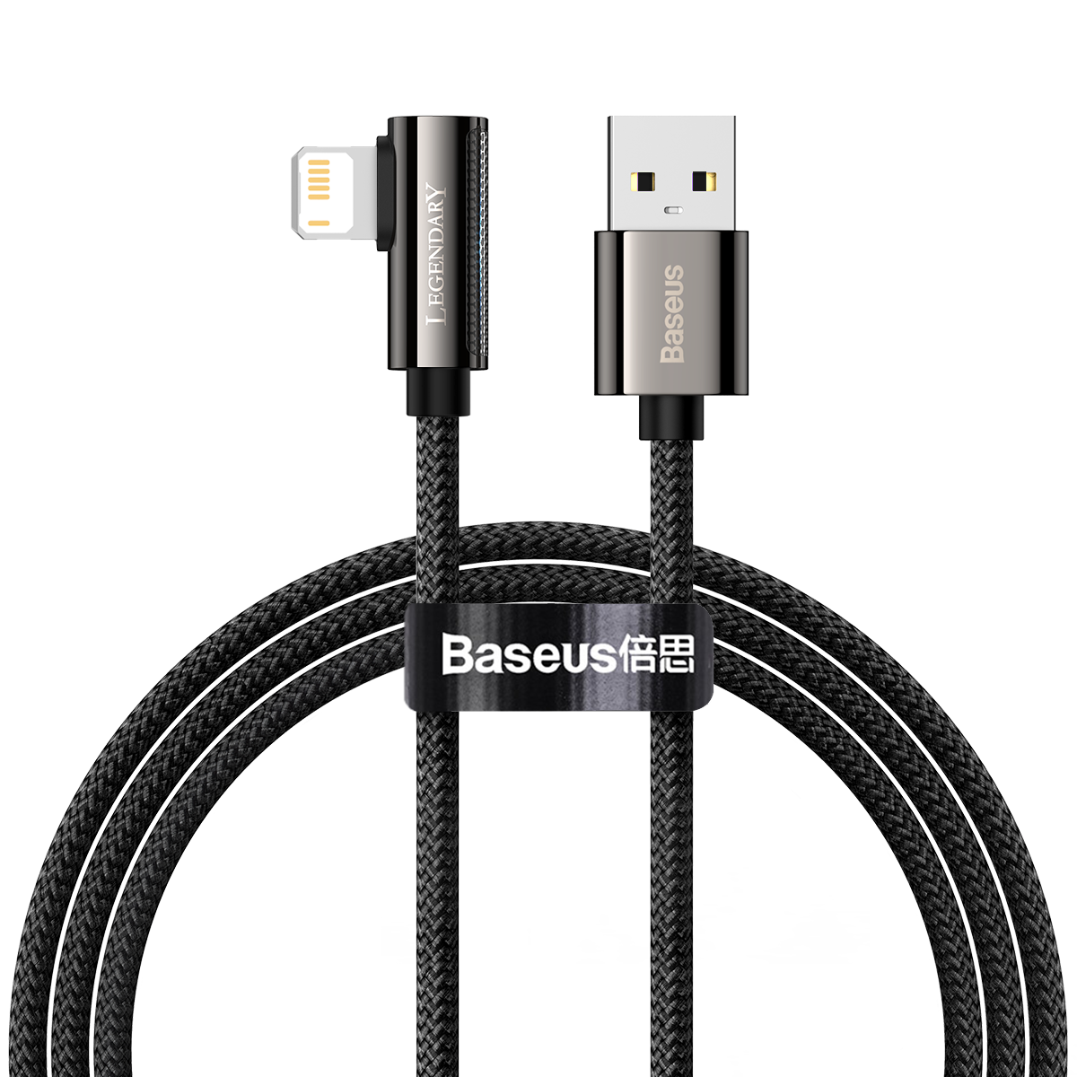 Baseus Legend Series Elbow Fast Charging Data Cable USB to iP 2.4A 1m Black