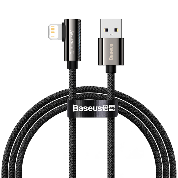 Baseus Legend Series Elbow Fast Charging Data Cable USB to iP 2.4A 1m Black