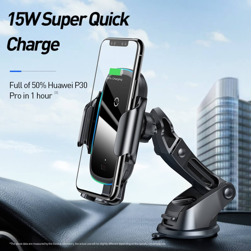 Baseus Light Electric Holder Wireless Fast Car Charger(15W) WXHW03