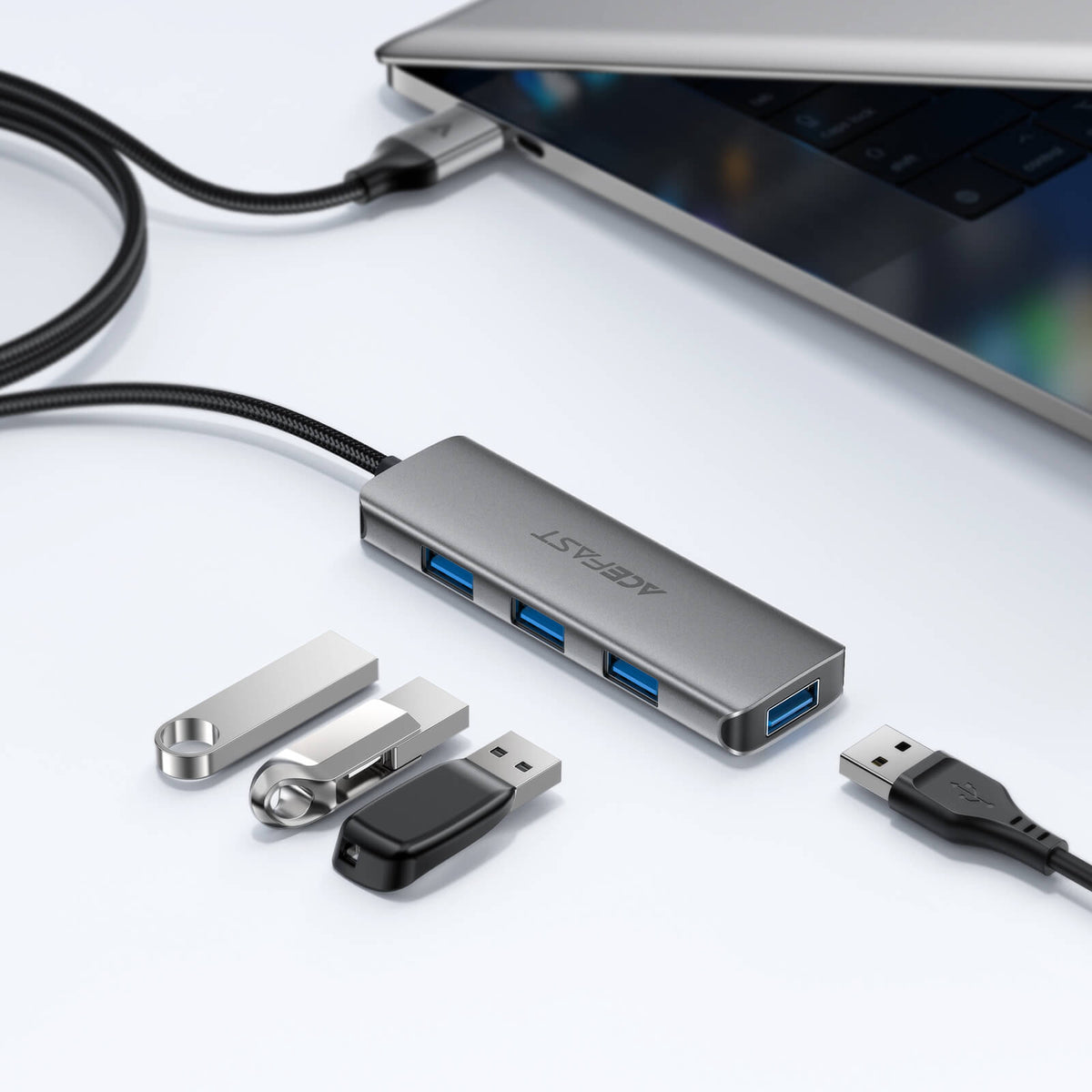 Acefast USB-A 4 in 1 USB 3.0 Splitter Hub with 5Gbps Speed 1 Meter Cable J17