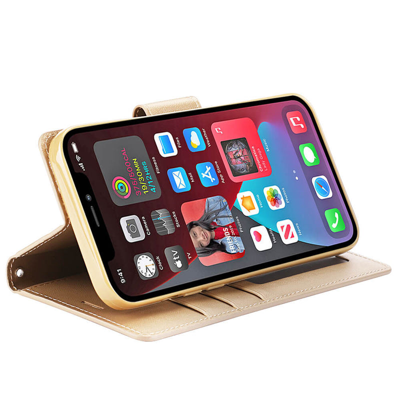 iPhone 12 Mini Luxury Hanman Leather Wallet Flip Case