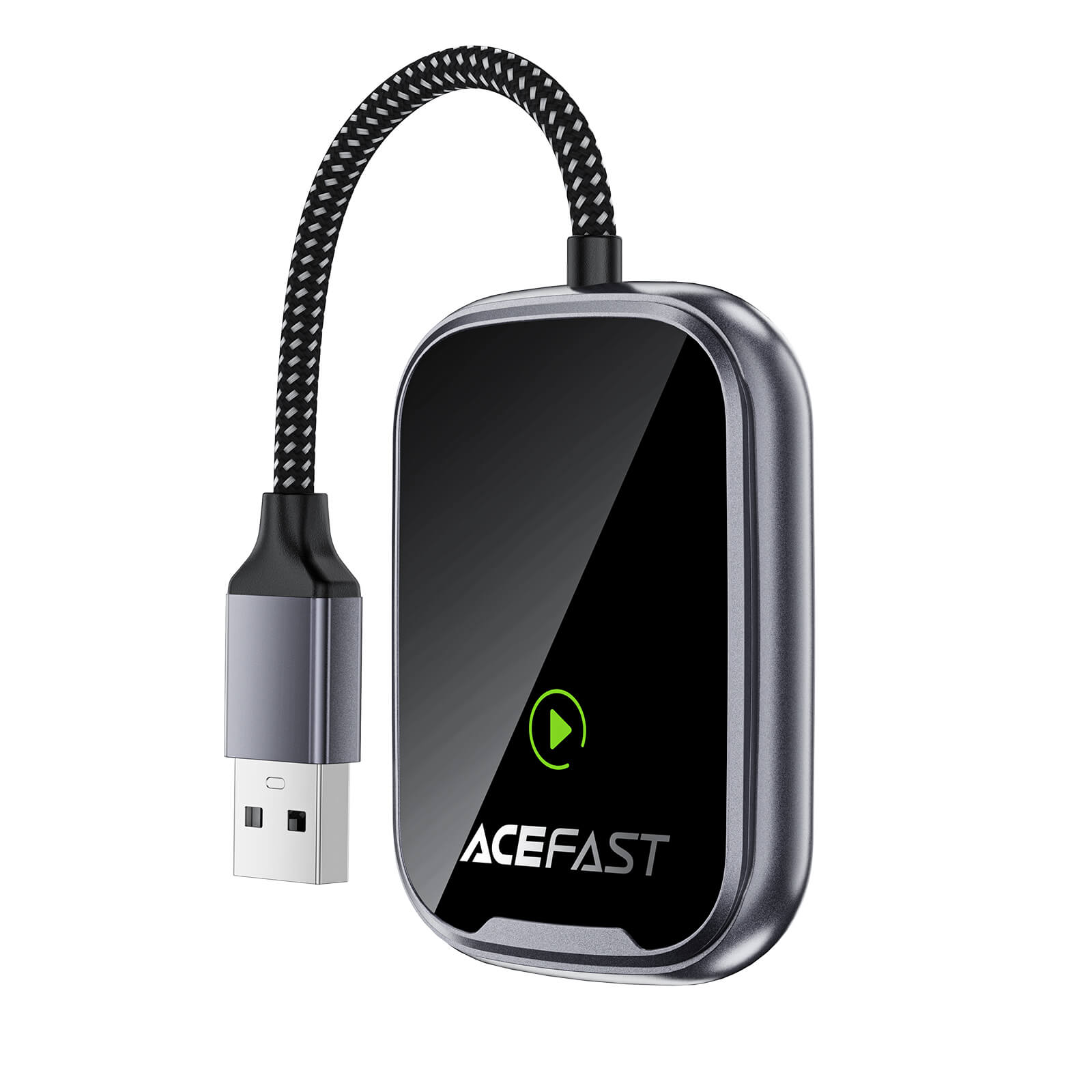 Acefast Wireless CarPlay Android Auto Adapter with USB-A Plug and USB-C Adapter QC1