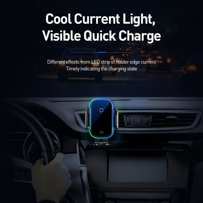 Baseus Light Electric Holder Wireless Fast Car Charger(15W) WXHW03