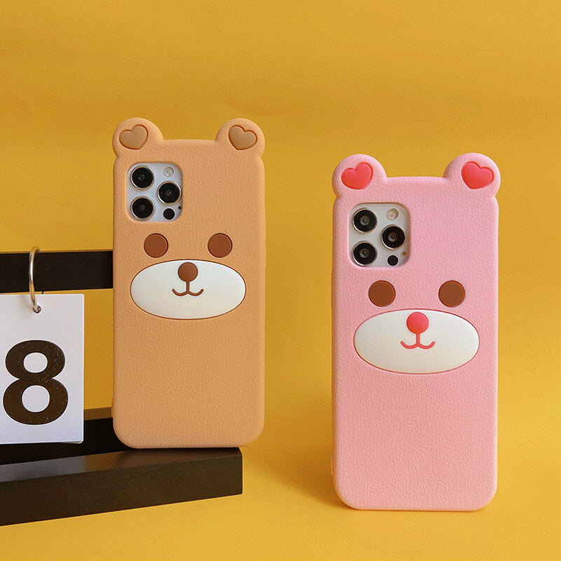 Suitable for iPhone Q Uncle Brown Bear Silicone Phone Case