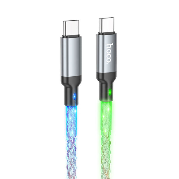 hoco. Colorful LED Type C to Type C 60W Charging Cable U112