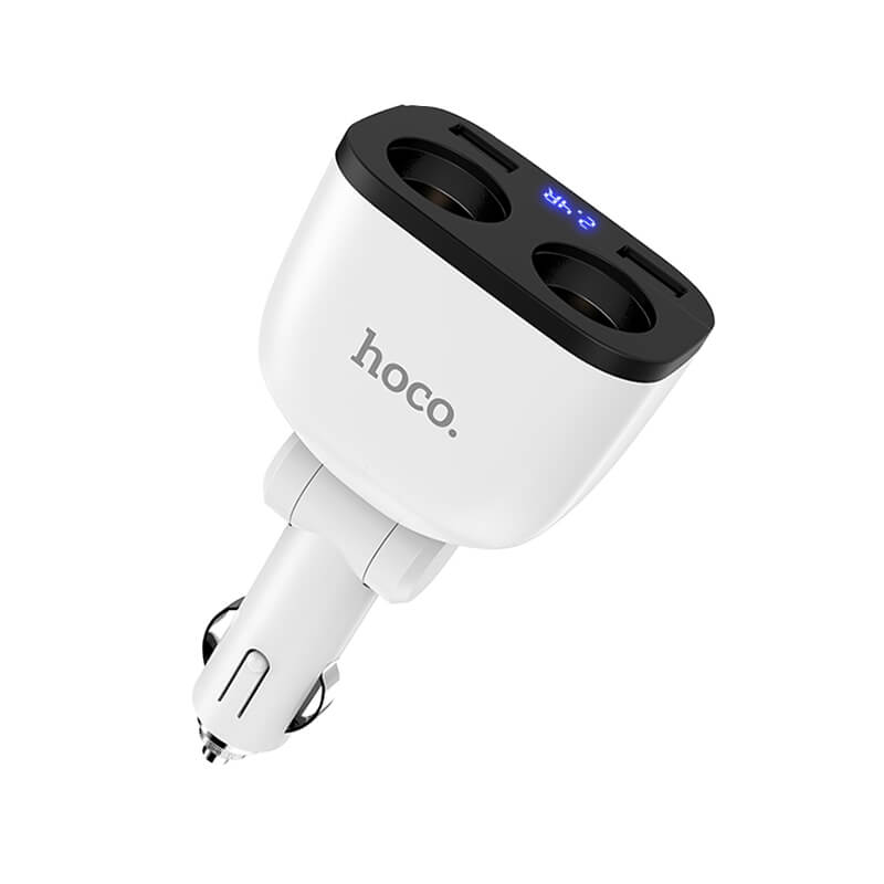 hoco Bendable 160W Dual-Interface Cigarette Sockets Car Charger Z28