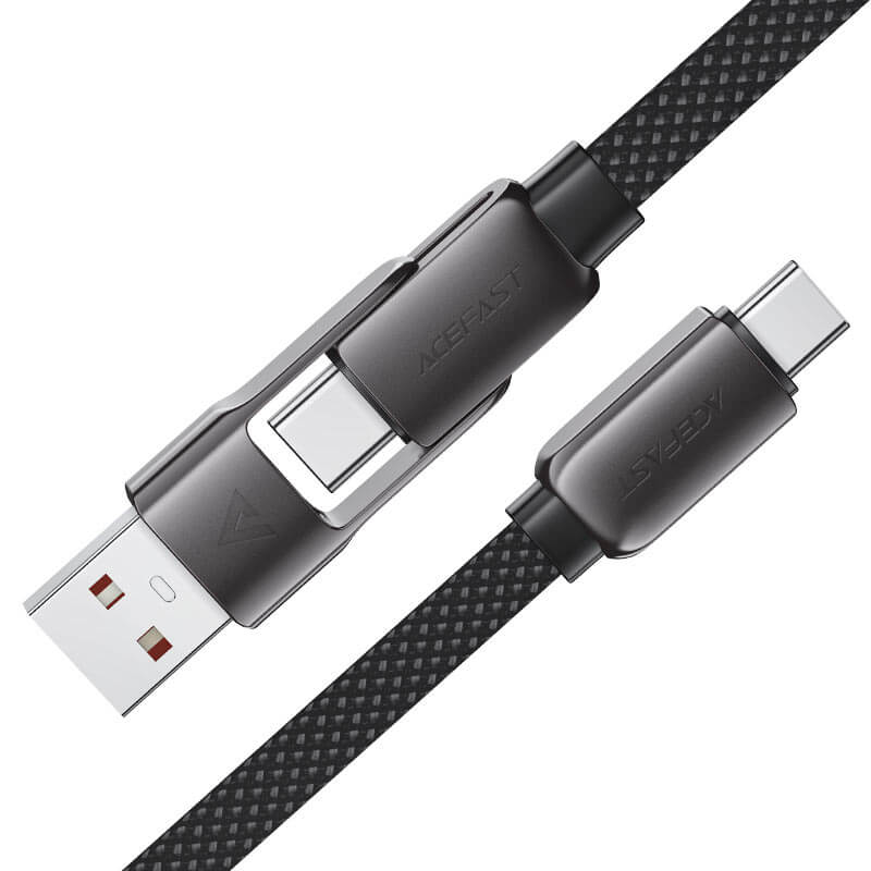 Acefast 2-in-1 USB-A & Type-C to Type-C Braid Fast Charging Cable 60W 0.2m