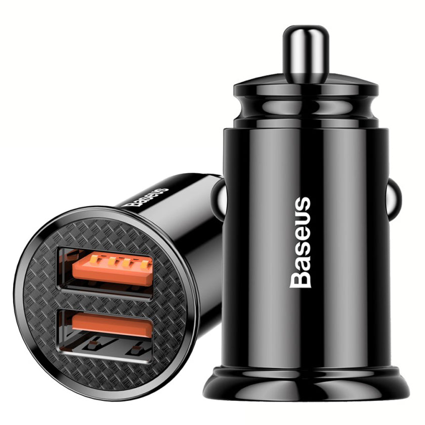 Baseus Mini Dual USB Fast Car Charger 30W