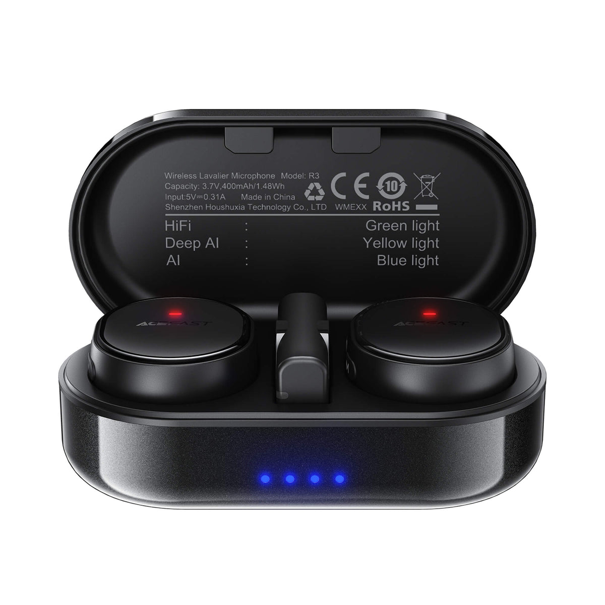 Acefast AI Noise Reduction 24h Battery Wireless Lavalier Microphone R3