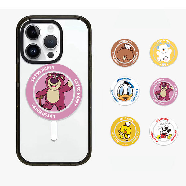 Cartoon Magnetic Detachable Phone Grip with Expanding Kickstand