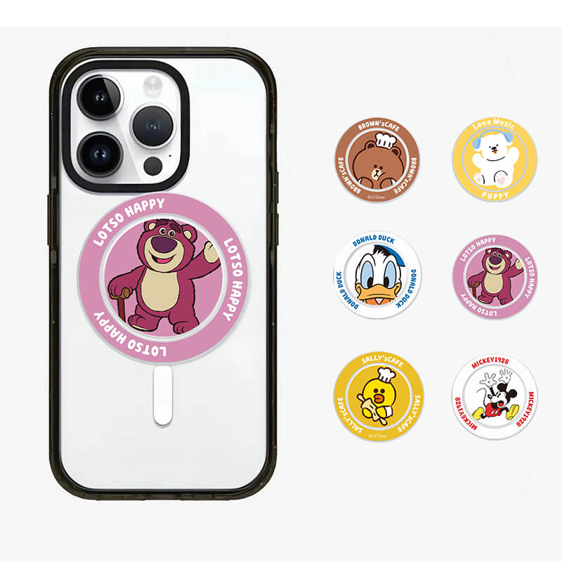New Arrival Cartoon Magnetic Detachable Phone Grip with Expanding Kickstand