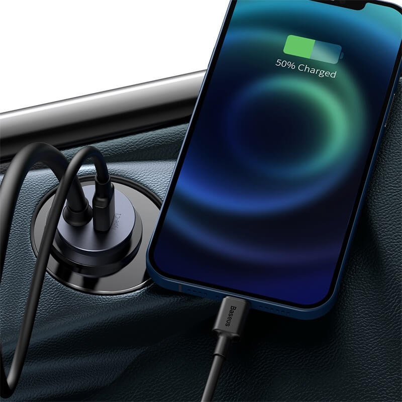 Baseus PPS Multi-port Fast Charging Car Charger with Extension Cord 120W 2U+2C