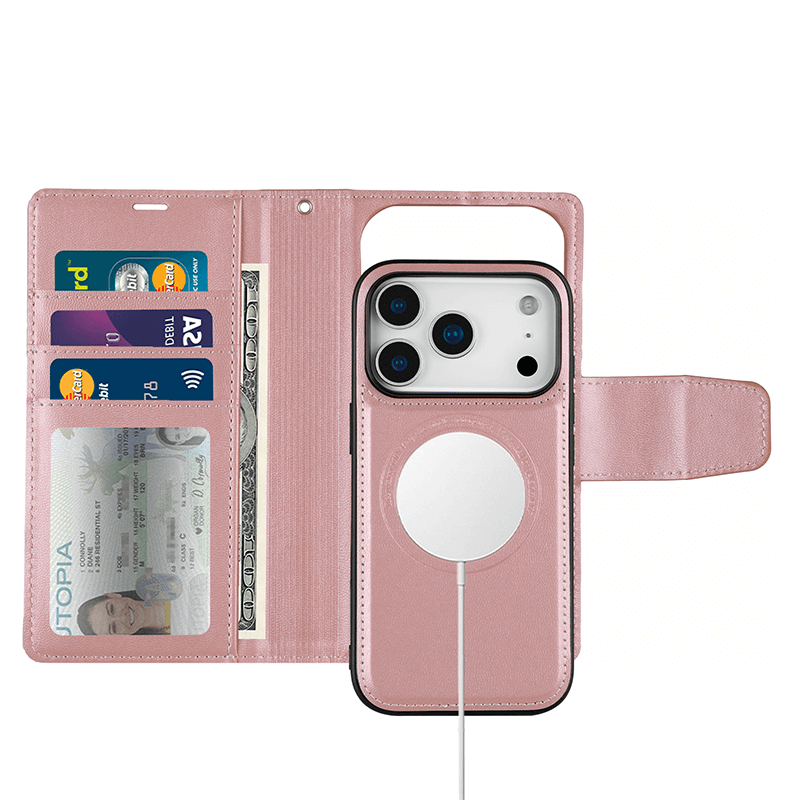iPhone 17 Pro Max Hanman Miro Leather 2-in-1 Wallet Case with Magnetic Back