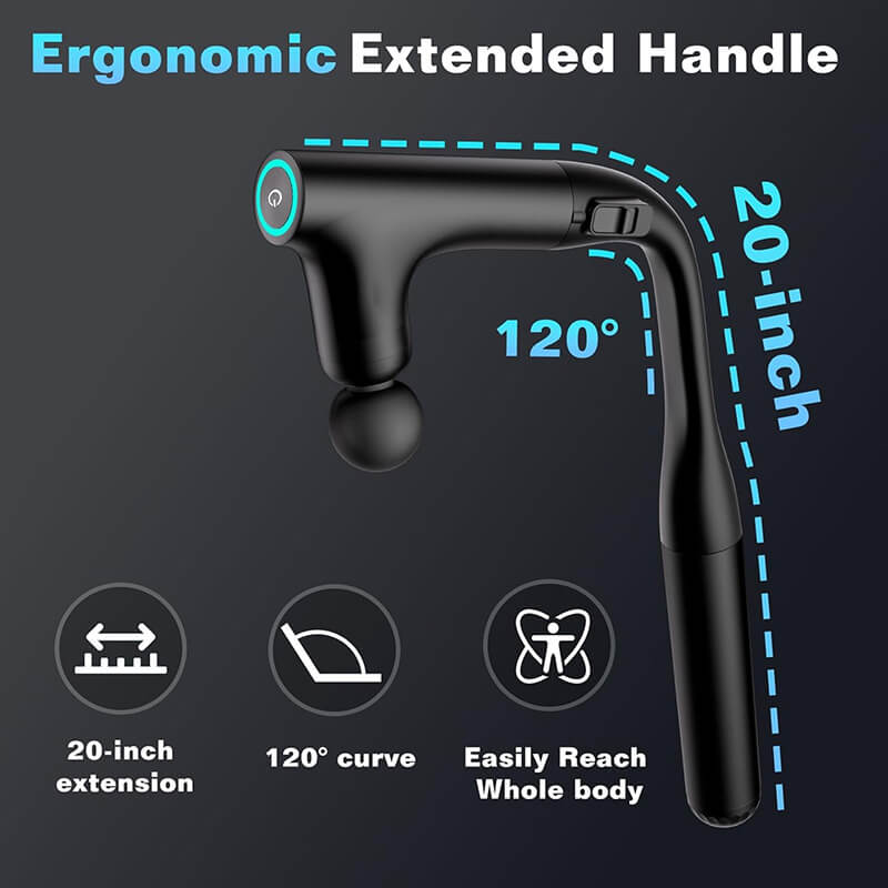 Mobie 3 in 1 Professional Massage Gun with Extendable Handle for Full Body Reach M8S