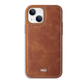 iPhone 13 Pro Max HDD Lychee Pattern Leather Rose Gold Metal Line Phone Case