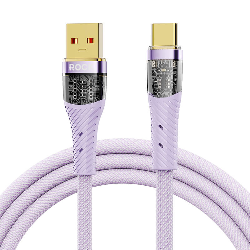 Rock Transparency Fast Charge Data Cable USB to Type-C 100W/6A 1.2m Z21