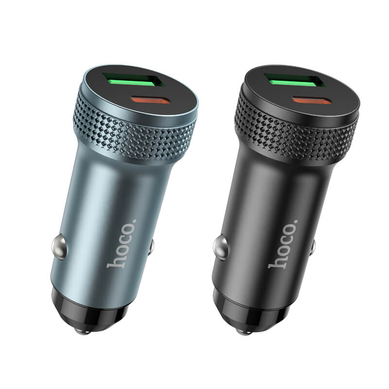 hoco. 38W Dual-Port Fast Car Charger with Aluminum Housing Z49B