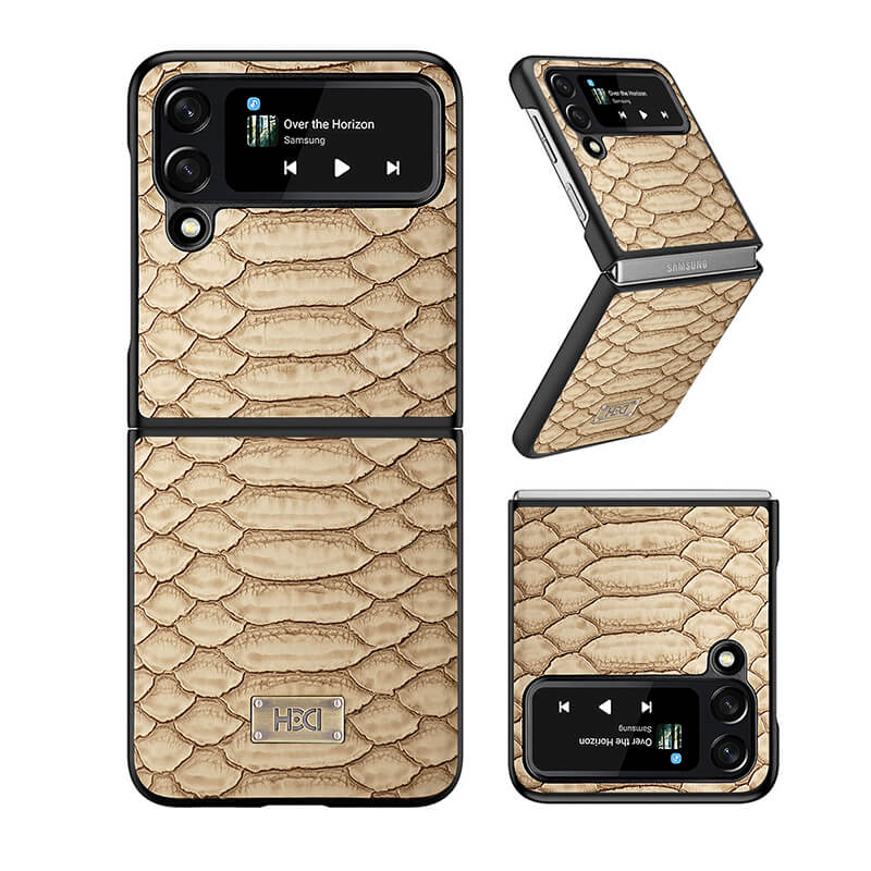 Samsung Galaxy Z Flip 4 2022 HDD Luxury Crocodile Leather Foldable Shockproof Phone Case