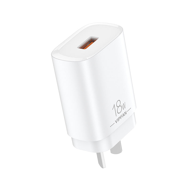 VFAN 18W QC3.0 Fast Charge USB Wall Charger AU4