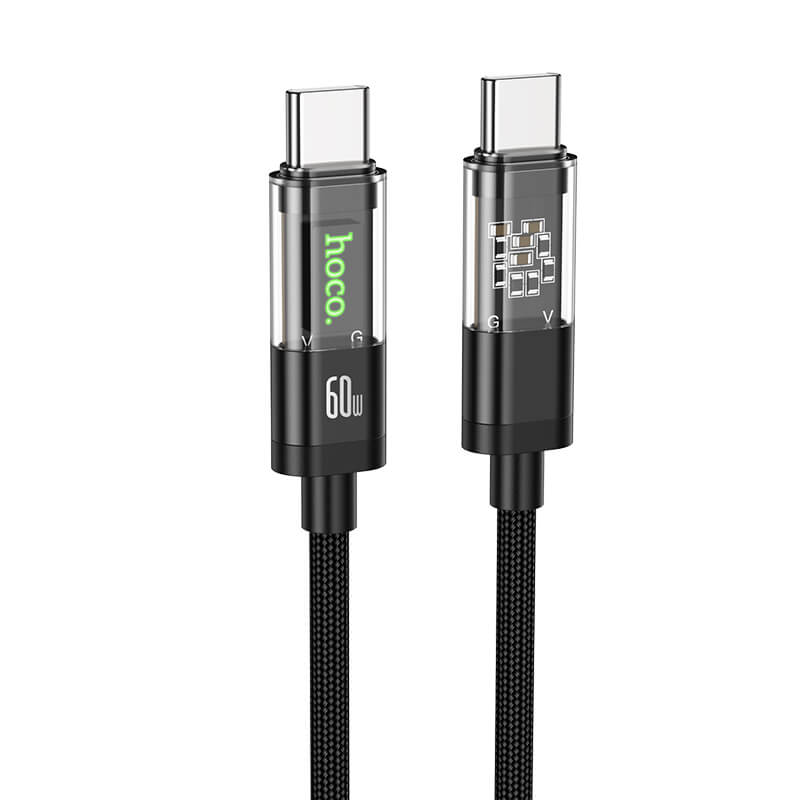 hoco. Transparent Discovery Edition 60W charging data cable for Type-C to Type-C U116