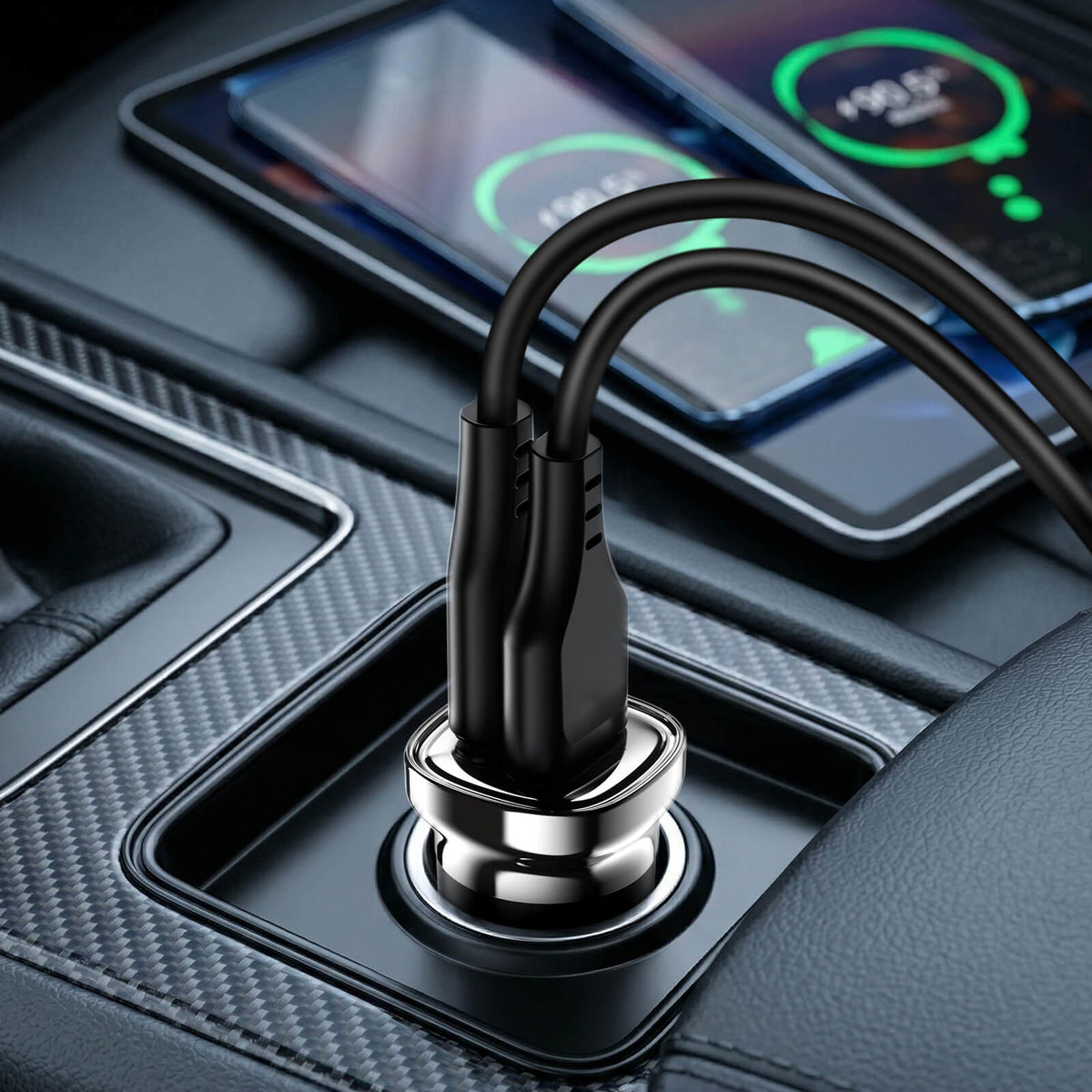 Acefast PD 45W USB-C USB-A Dual Port Car Charger B20