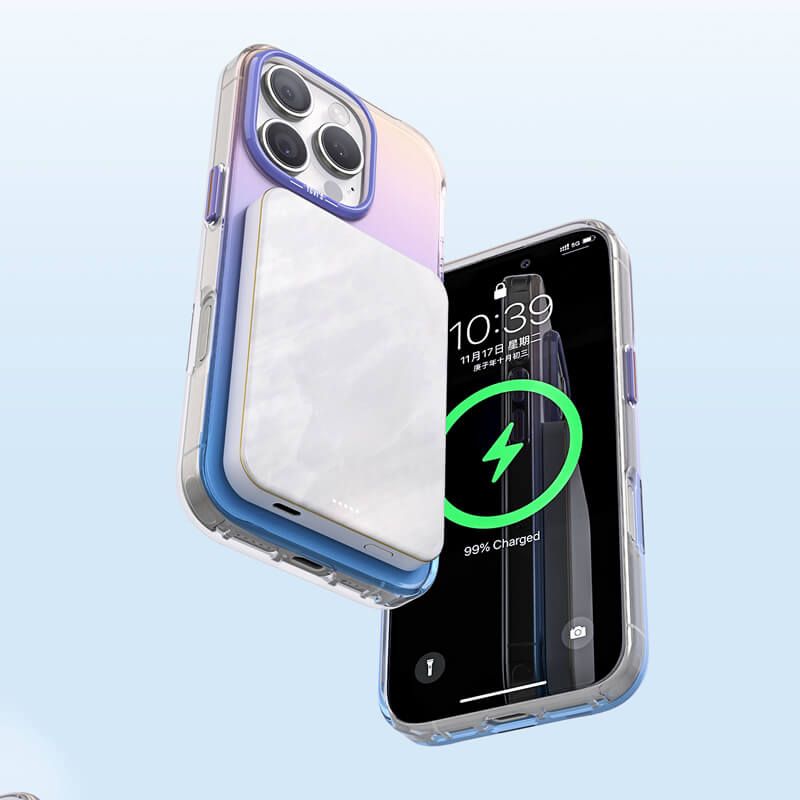 Suitable for iPhone 15 Series Grace Series Semi Transparent Airbag Magsafe Phone Case