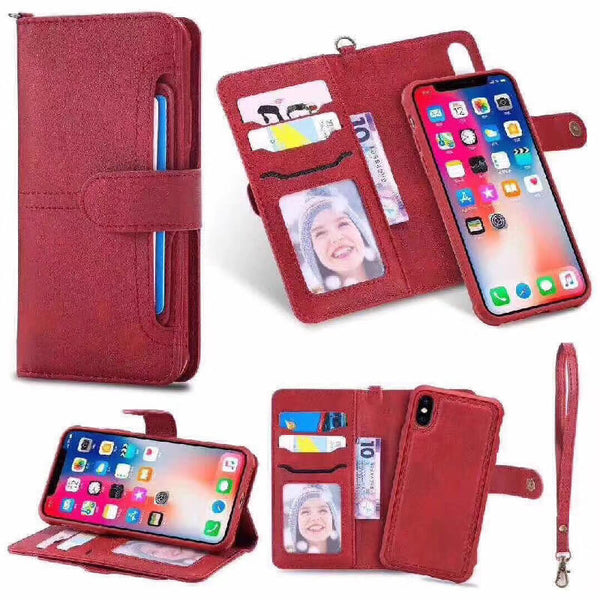 iPhone Xs Max JDK Genuine Leather Case with Magnetic Back & Lanyard