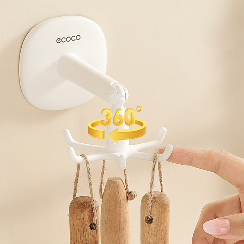 Mobie 2 Pack Multi Functional Hexagon Rotating Hooks for Space Saving Storage E23164