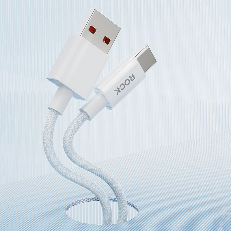 New Arrivals Rock USB to Type-C Braided Charging Cable 100cm 6A