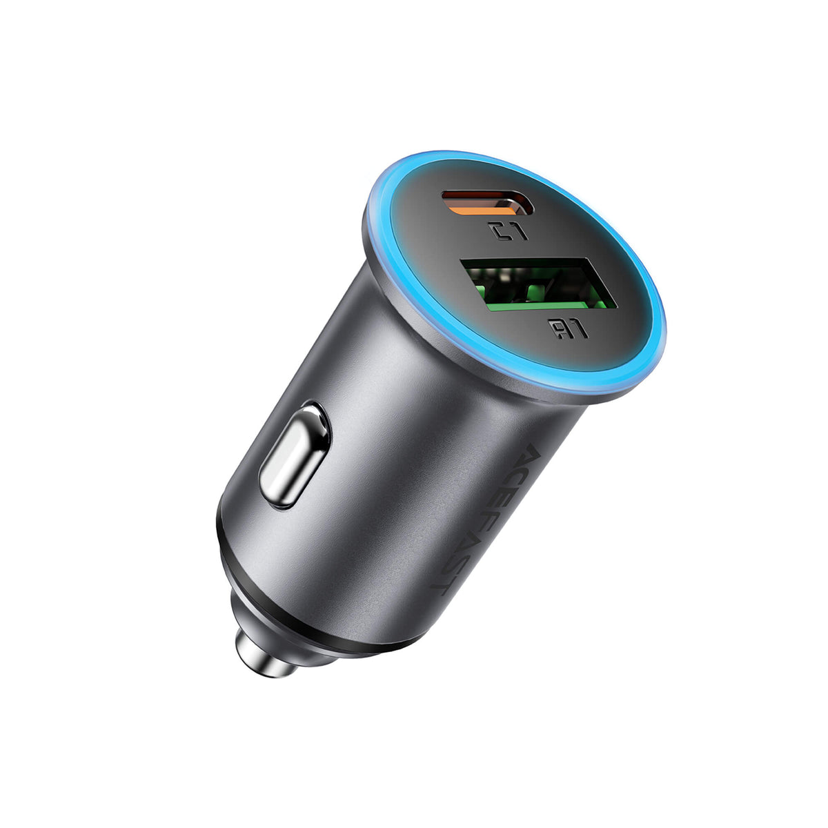 Acefast PD 65W USB-A & Type-C Fast Car Charger with LED Ring Light B15