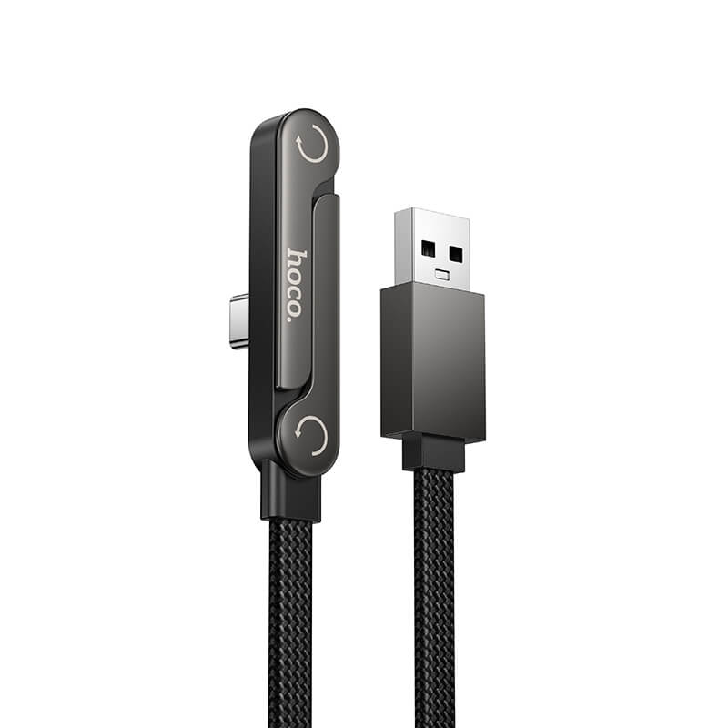 Hoco Type-C to USB-A Nylon Braided Cable with Foldable Phone Stand 1.2m U150