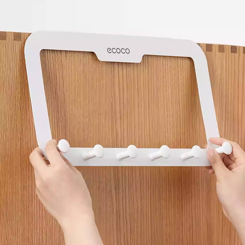 Mobie No Drill Heavy Duty Adhesive Door Hooks with Strong Hold & Silent Close