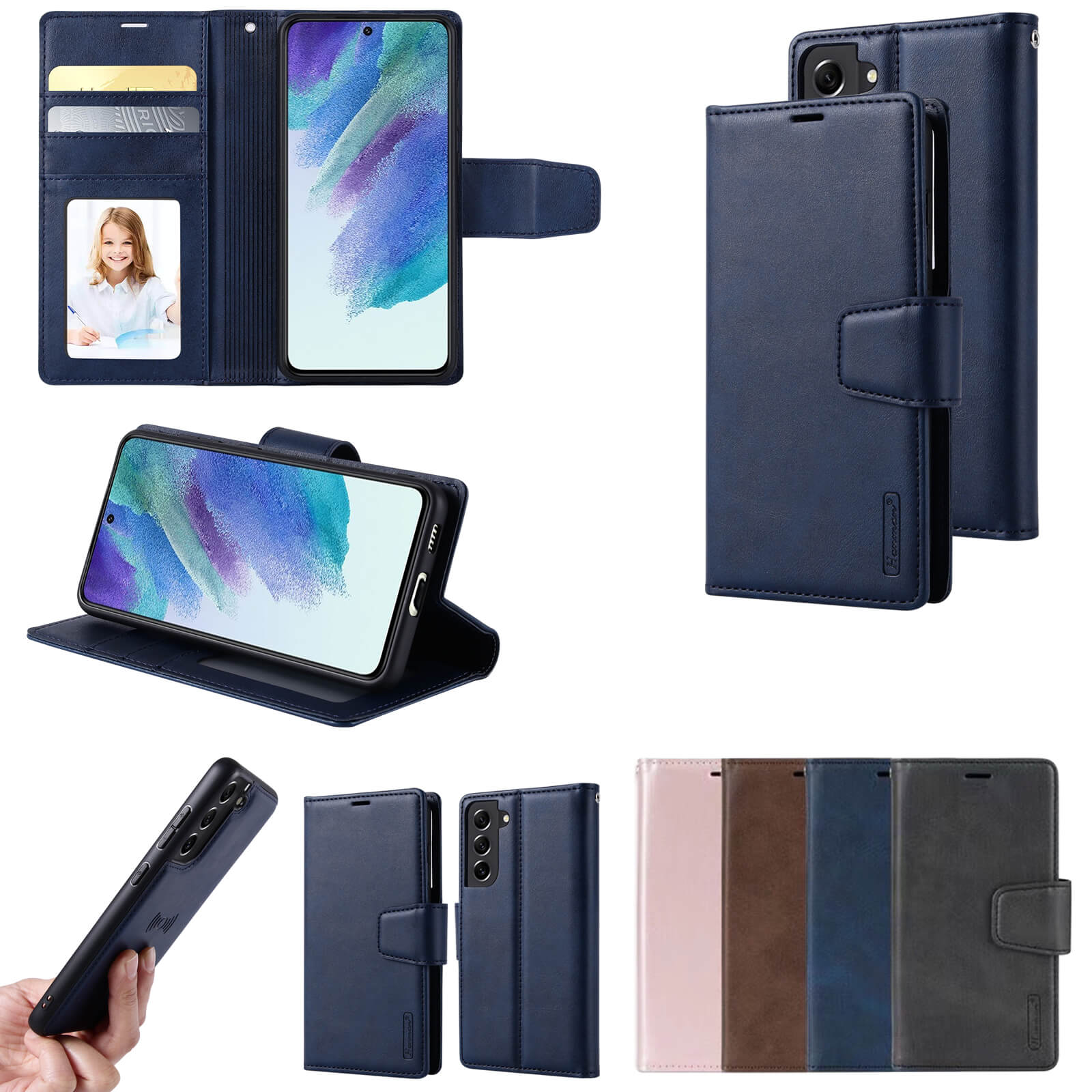 Samsung Galaxy S21 2021 Hanman Miro Leather 2-in-1 Wallet Case with Magnetic Back