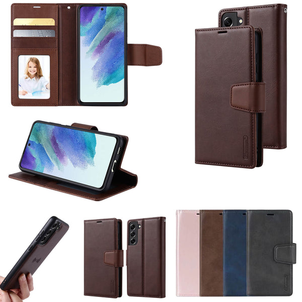 Samsung S21 Ultra Luxury Hanman Leather 2-in-1 Wallet Flip Case With Magnet Back