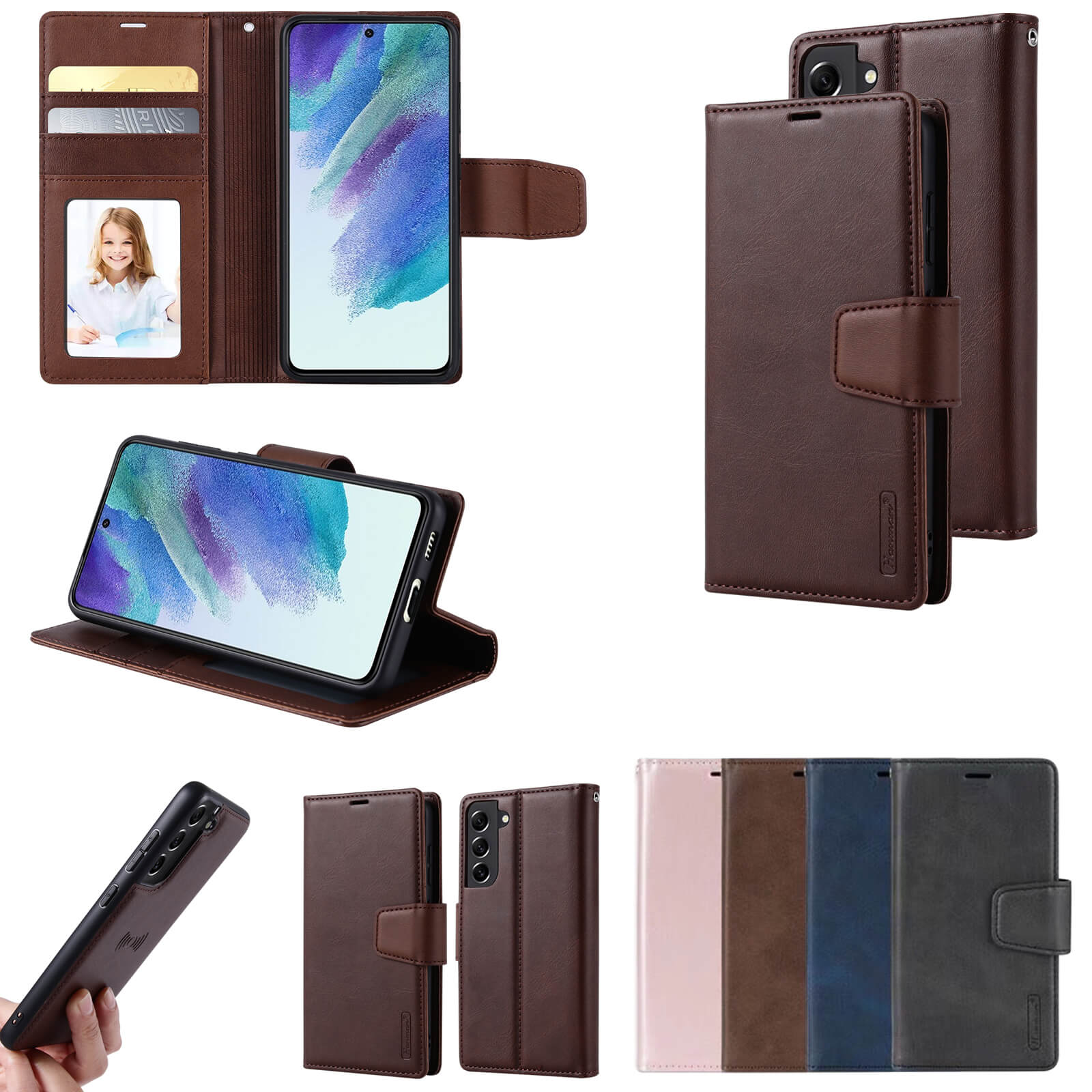 Samsung Galaxy S10 Plus 2019 Hanman Miro Leather 2-in-1 Wallet Case with Magnetic Back