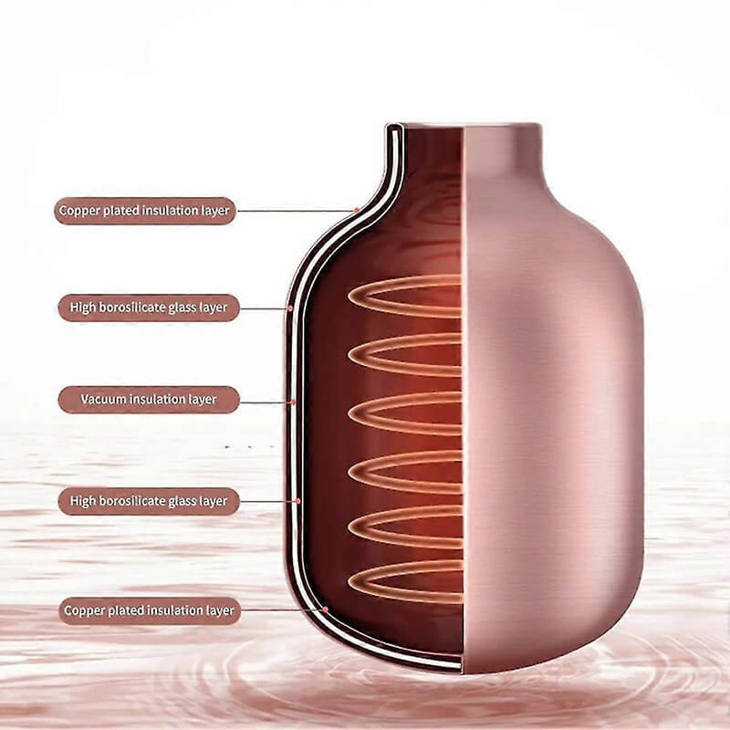 Mobie 1.4L One-Touch Insulated Water Dispenser with Red-Copper Glass Interior E2015