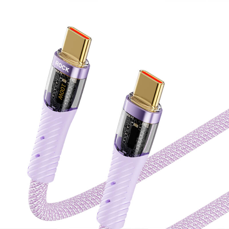 Rock Transparency Fast Charge Data Cable Type-C to Type-C 100W/6A 1.2m Z21