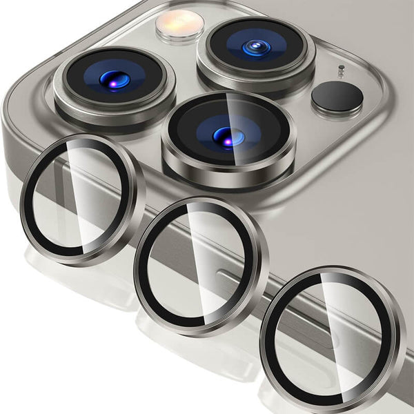 iPhone 15 Pro 9H Multicolor Tempered Glass Individual Camera Lens Cover Protector