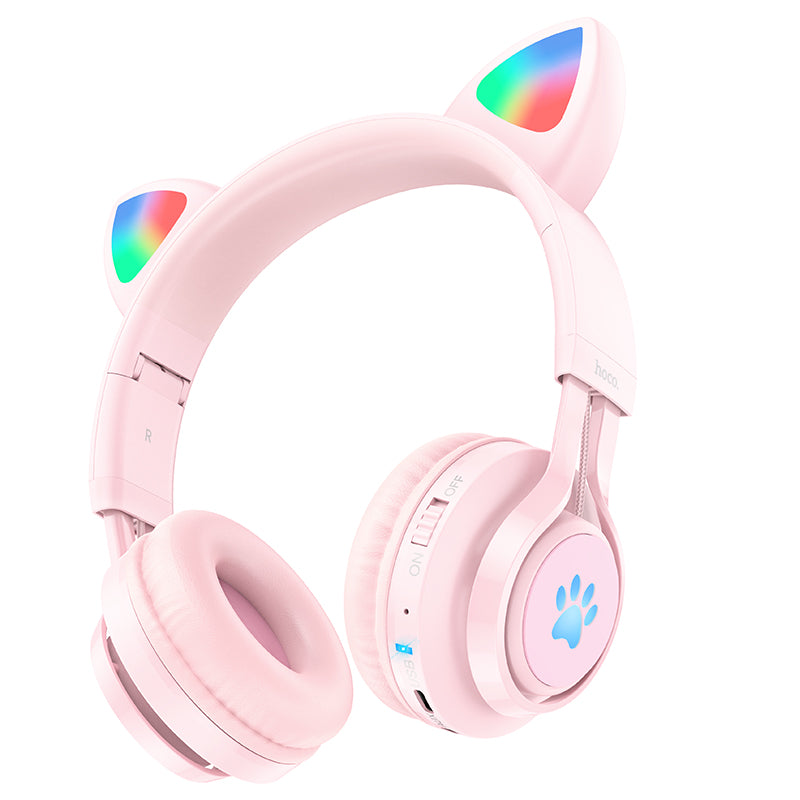 hoco. Cat Ear Bluetooth Headphones for Girls and Kids Ages 3+ W39