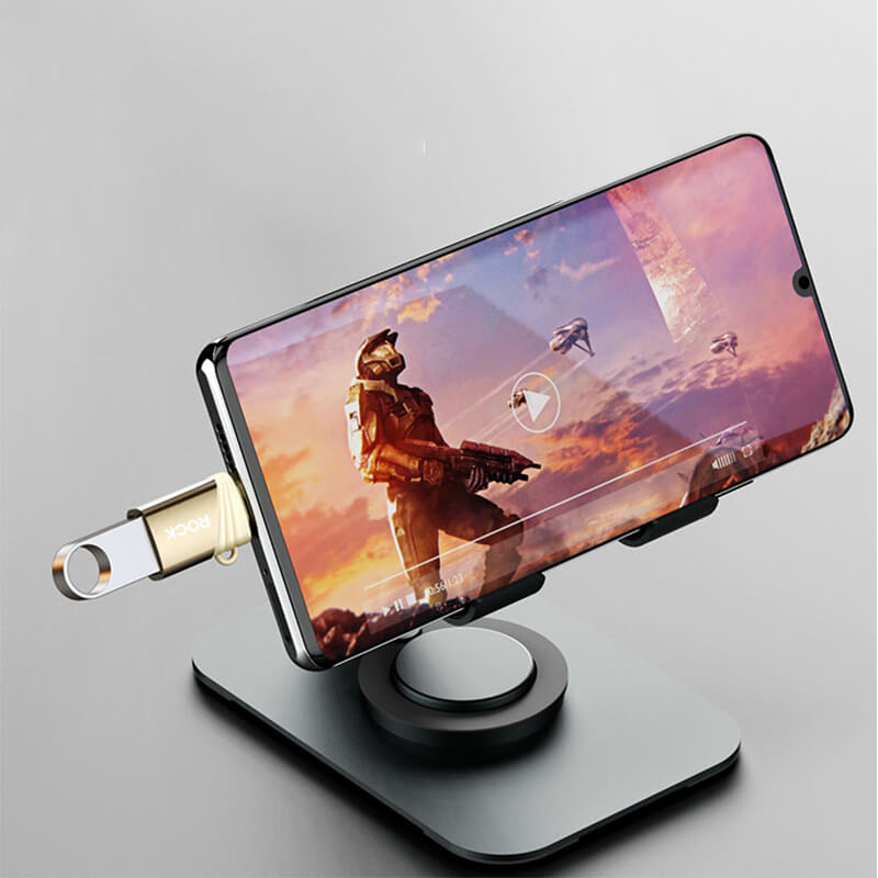 New Arrivals Rock USB to Type-C Male OTG Adapter with Lanyard