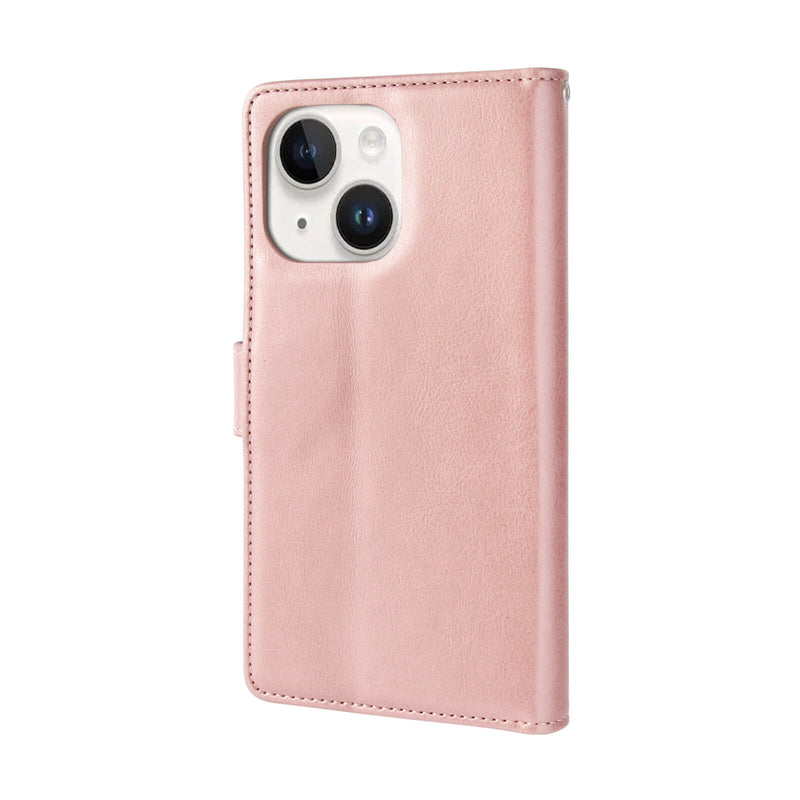 iPhone 15 Pro Hanman Mila Series Leather Dual Wallet Filp Case