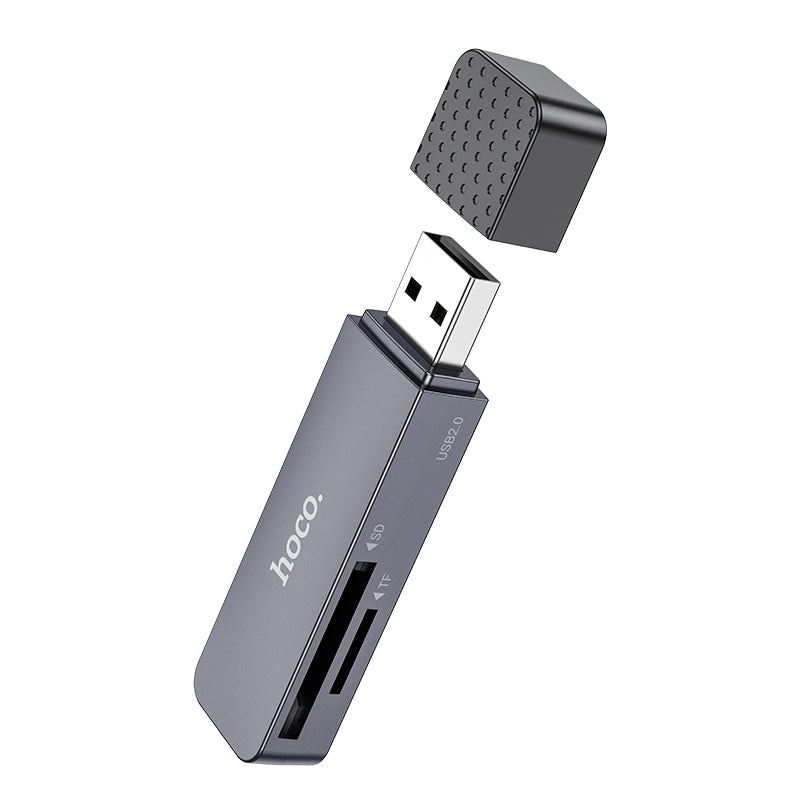 hoco. Dual-Port Memory Card Reader USB-C & USB-A for SD/TF Cards HB45