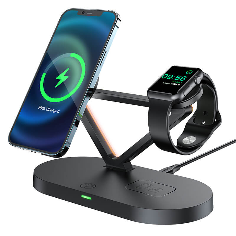 Acefast 3-in-1 Qi 15W Wireless Charging Holder with Back LED Light E9