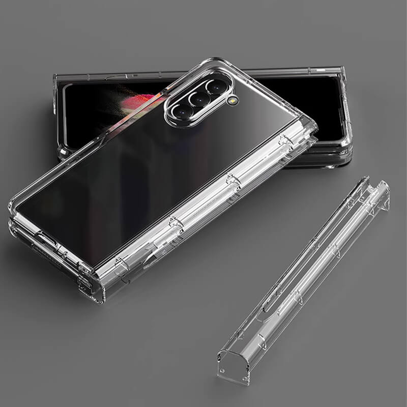 Samsung Galaxy Z Fold 6 2024 ICE Simple Style Transparent Phone Case With Built In Pen Slot