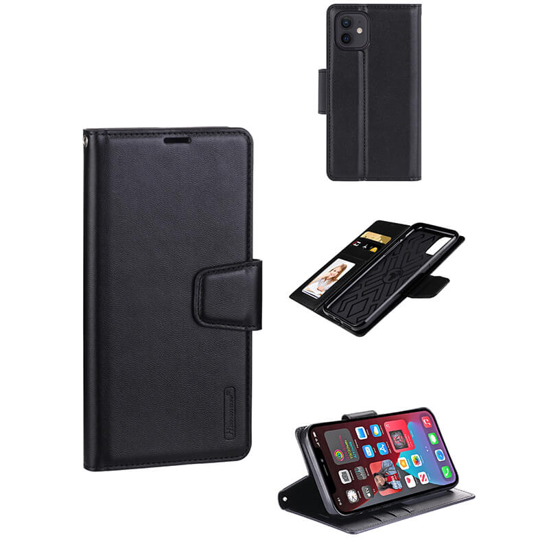 Suitable for iPhone Hanman Mill Series Leather Wallet Flip Case