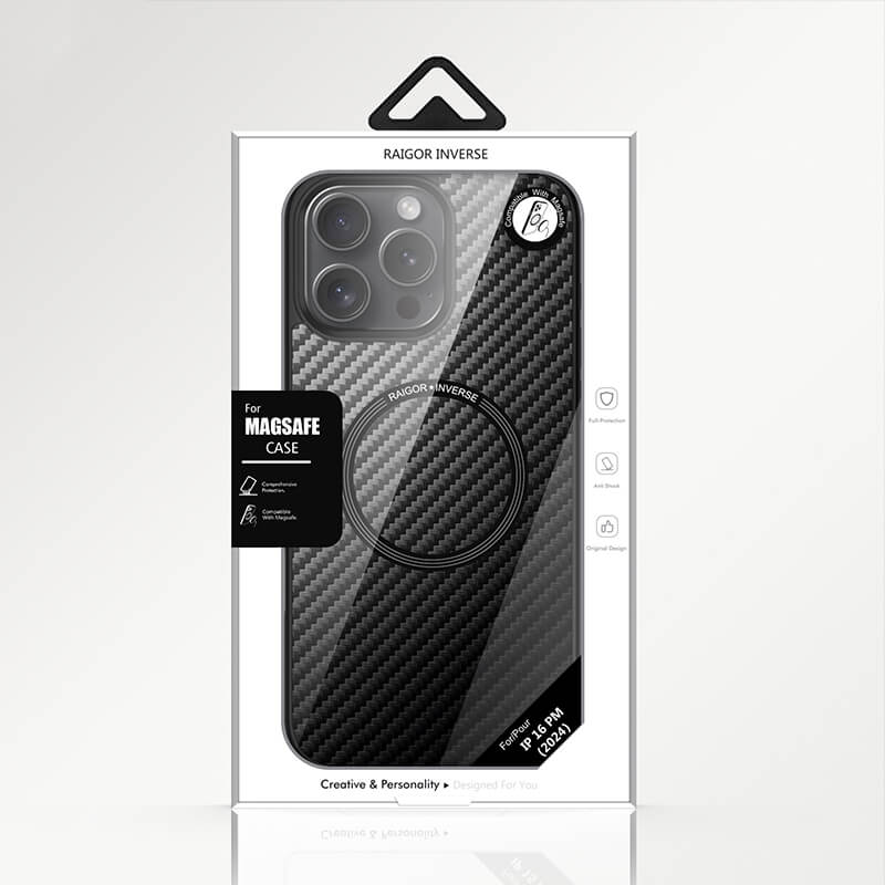 iPhone 16 Scott Series Carbon Fiber Texture Shockproof MagSafe Phone Case