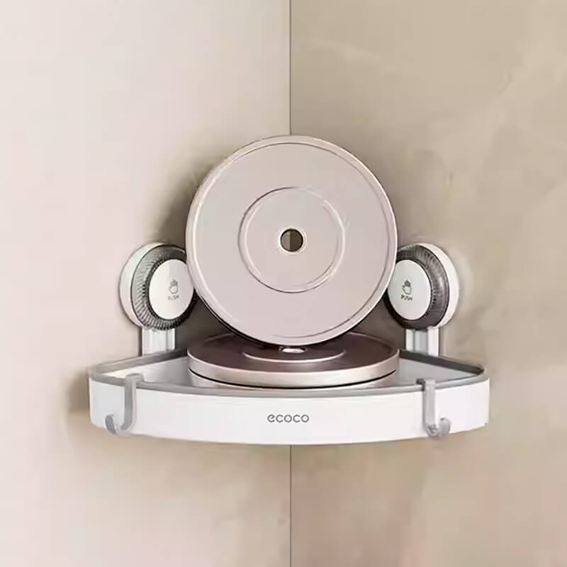 Mobie Suction Wall Mount Corner Shelf with Strong Hold and Ventilated Design E25129