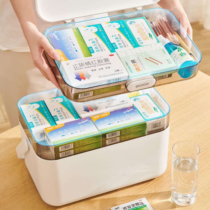 Mobie Large Capacity Portable Medical Kit with Removable Pill Case Family Medicine Organizer E24142