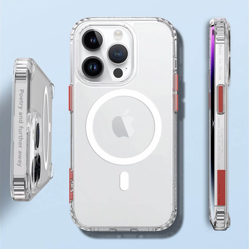 iPhone 15 Elite Series Transparent Magsafe Detachable Buttons Phone Case
