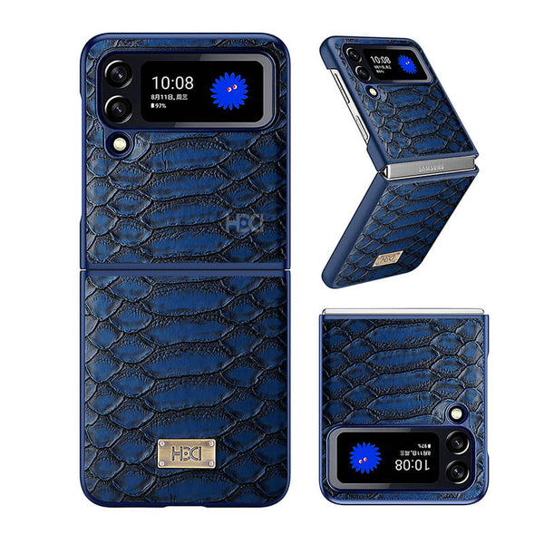 Samsung Flip 3 HDD Luxury Crocodile Leather Foldable Shockproof Phone Case